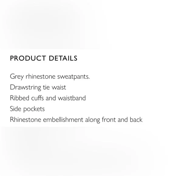 CYNTHIA ROWLEY Rhinestone Embellished Grey Sweatpants - Picture 14 of 15